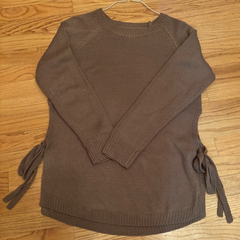 Women's Brown Sweater with Side Ties